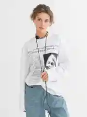 Белый лонгслив "Nirvana" оверсайз