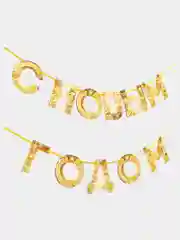 Гирлянда на ленте новогодняя С Новым годом!, на Новый год, золотая, длина 1.3 м
