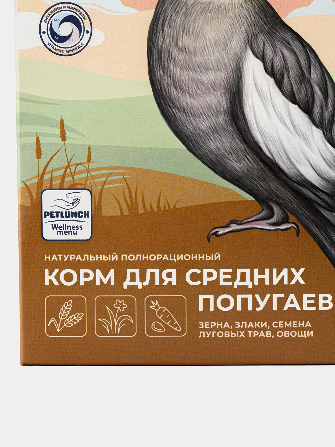 Petlunch Wellness menu полнорационный корм для средних попугаев 500гр