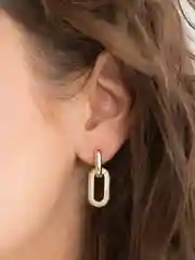Золотой серьги висячие звенья 2 в 1