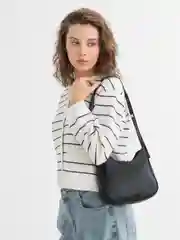 Сумка багет женская через плечо черная