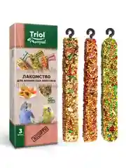 Лакомство Triol Ассорти, для волнистых попугаев, 3 штуки, 80 г