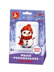 Набор для изготовления мыла. Рукодельное мыло с картинкой "Снеговик"