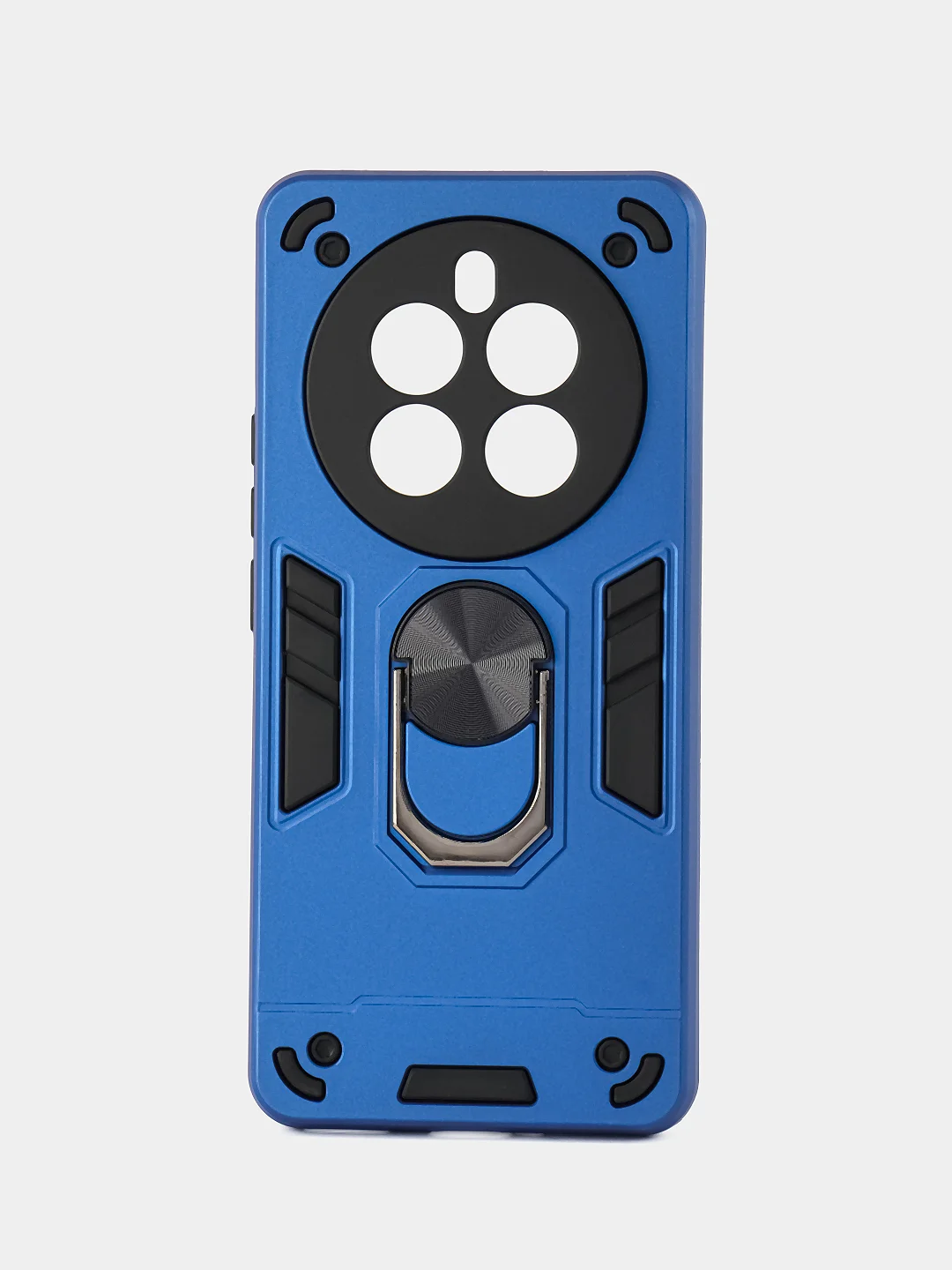 Синий чехол противоударный Realme 12 Pro /Realme 12 Pro +, с  металлической подставкой кольцом