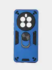 Синий чехол противоударный Realme 12 Pro /Realme 12 Pro +, с  металлической подставкой кольцом