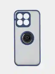 Синий чехол противоударный HONOR X8B (ХОНОР Х8Б), с металлической подставкой кольцом