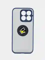 Синий чехол противоударный HONOR X8B (ХОНОР Х8Б), с металлической подставкой кольцом