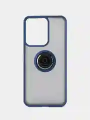 Синий чехол противоударный Xiaomi Redmi 13C / Poco C65, с металлической подставкой кольцом