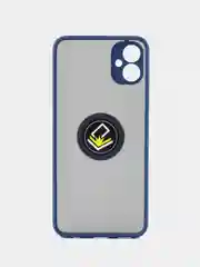 Синий чехол противоударный Samsung Galaxy A05 (Самсунг А05), с металлической подставкой кольцом