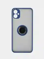 Синий чехол противоударный Samsung Galaxy A05 (Самсунг А05), с металлической подставкой кольцом