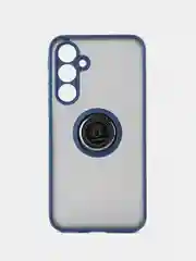 Синий чехол противоударный Samsung Galaxy A35 5G, с металлической подставкой кольцом