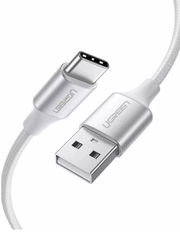 Кабель Ugreen US288 (60131) USB-A 2.0 to USB-C Cable Nickel Plating Aluminum  1m  White