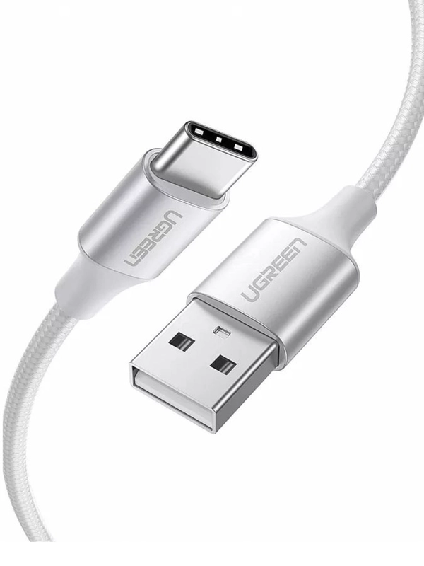 Кабель Ugreen US288 (60131) USB-A 2.0 to USB-C Cable Nickel Plating Aluminum  1m  White