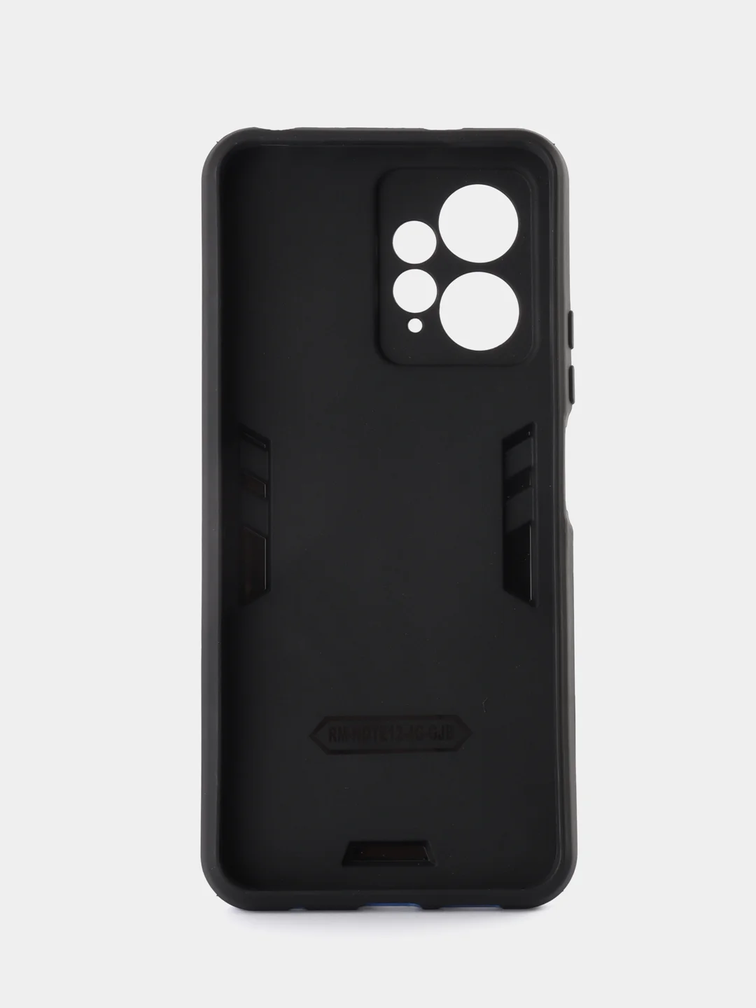 Синий чехол Xiaomi Redmi Note 12 4G противоударный, с металлической подставкой кольцом