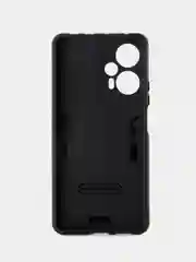 Синий чехол Xiaomi POCO F5/Redmi Note 12 Turbo противоударный с металлической подставкой кольцом