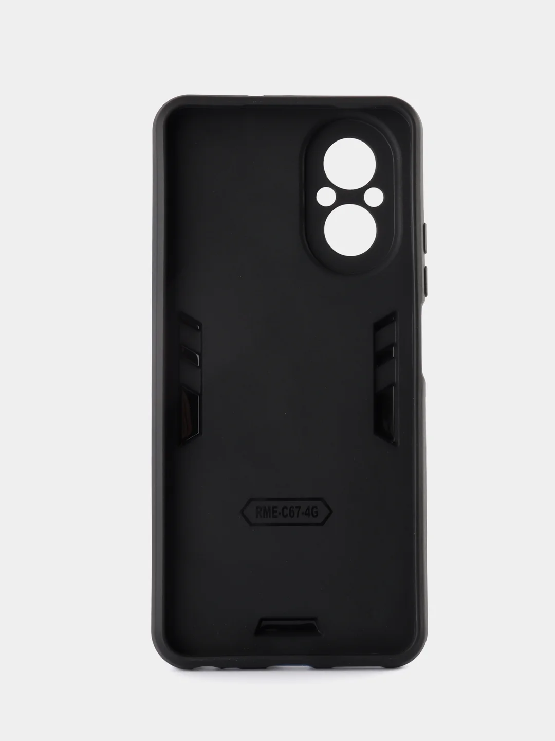 Синий чехол для Realme C67 (Реалми С67) противоударный, с металлической подставкой кольцом