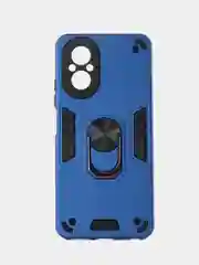 Синий чехол для Realme C67 (Реалми С67) противоударный, с металлической подставкой кольцом