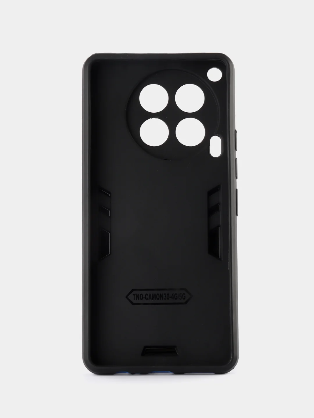 Синий чехол противоударный Tecno Camon 30 4G (Техно Камон 30),с металлической подставкой кольцом