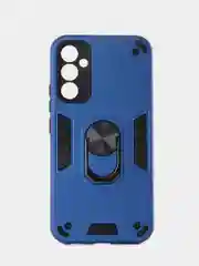 Синий чехол для Samsung Galaxy A34 5G противоударный, с металлической подставкой кольцом
