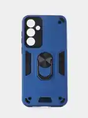 Синий чехол для Samsung Galaxy A55 5G противоударный, с металлической подставкой кольцом