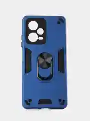 Синий чехол Xiaomi Redmi Note 12 Pro + (Plus) противоударный, с металлической подставкой кольцом