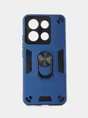 Синий чехол Xiaomi Redmi Note 13 4G противоударный, с металлической подставкой кольцом
