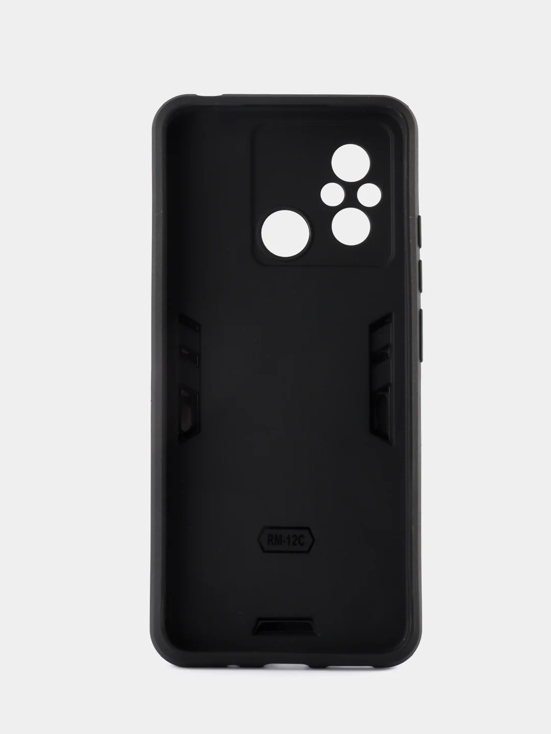 Синий чехол Xiaomi Redmi 12C / Poco C55 противоударный, с металлической подставкой кольцом