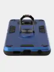 Синий чехол Xiaomi Poco X3 NFS/X3/X3 Pro Proпротивоударный, с металлической подставкой кольцом