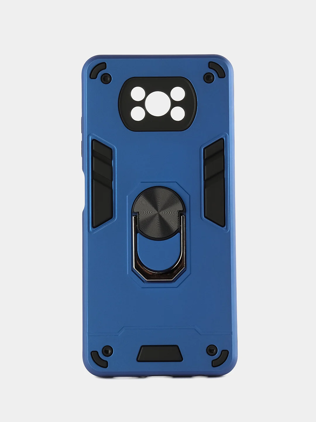 Синий чехол Xiaomi Poco X3 NFS/X3/X3 Pro Proпротивоударный, с металлической подставкой кольцом
