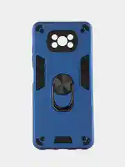 Синий чехол Xiaomi Poco X3 NFS/X3/X3 Pro Proпротивоударный, с металлической подставкой кольцом