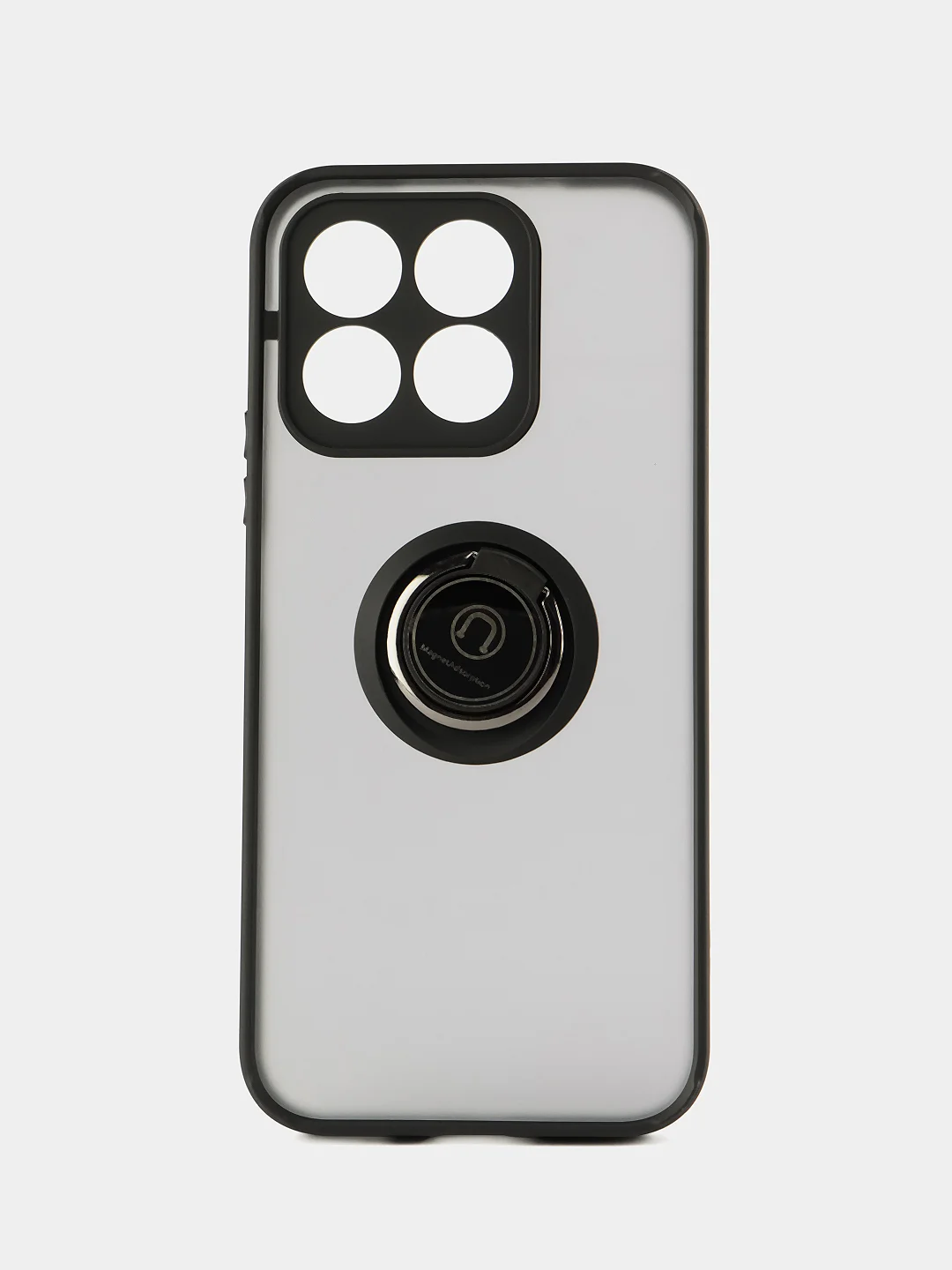 Черный чехол противоударный HONOR X8B (ХОНОР Х8Б), с металлической подставкой кольцом