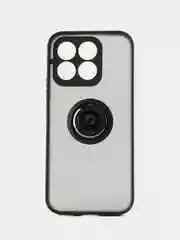 Черный чехол противоударный HONOR X8B (ХОНОР Х8Б), с металлической подставкой кольцом