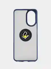 Синий чехол противоударный Realme C67 (Реалми С67), с металлической подставкой кольцом