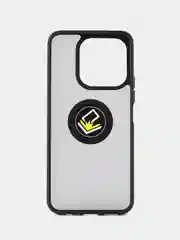 Черный чехол противоударный HONOR X6B (Хонор Х6Б), с металлической подставкой кольцом