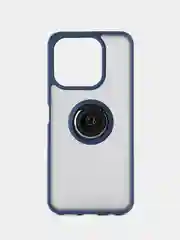 Синий чехол противоударный HONOR X6B (Хонор Х6Б), с металлической подставкой кольцом