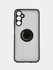 Черный чехол противоударный Samsung Galaxy A05S(Самсунг А05С), с металлической подставкой кольцом
