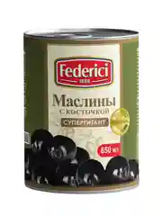 Маслины Супергигант с косточкой FEDERICI, 820г