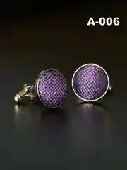 Запонки со вставкой из ткани