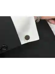 Запонки со вставкой из ткани