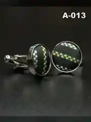Запонки со вставкой из ткани
