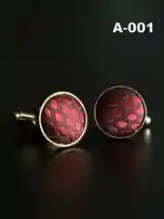 Запонки со вставкой из ткани