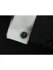 Запонки со вставкой из ткани