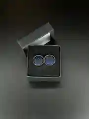 Запонки со вставкой из ткани