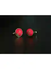 Запонки со вставкой из ткани