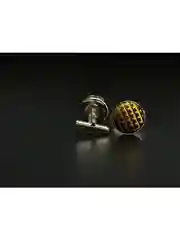 Запонки со вставкой из ткани