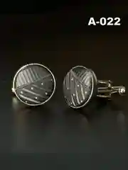 Запонки со вставкой из ткани