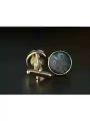 Запонки со вставкой из ткани