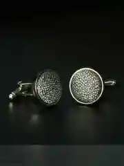 Запонки со вставкой из ткани