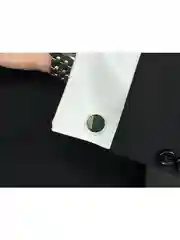 Запонки со вставкой из ткани