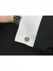 Запонки со вставкой из ткани